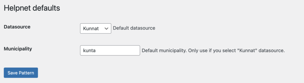 Meita Helpnet defaults